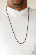 Load image into Gallery viewer, Paparazzi Cadet Casual Men&#39;s Gunmetal Black Ball Chain Necklace
