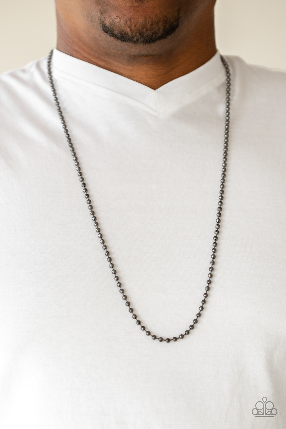 Paparazzi Cadet Casual Men's Gunmetal Black Ball Chain Necklace