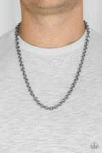 Load image into Gallery viewer, Paparazzi - Courtside Couture - Men&#39;s Gunmetal Black Chain Necklace
