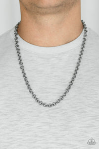 Paparazzi - Courtside Couture - Men's Gunmetal Black Chain Necklace