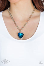 Load image into Gallery viewer, Paparazzi Flirtatiously Flashy - Blue Heart Necklace - Life of the Party Black Diamond Feb 2021
