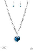 Load image into Gallery viewer, Paparazzi Flirtatiously Flashy - Blue Heart Necklace - Life of the Party Black Diamond Feb 2021
