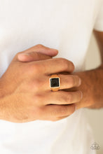 Load image into Gallery viewer, Paparazzi Fresh Start - Men&#39;s Gold Ring with Black Finish
