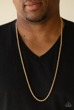 Load image into Gallery viewer, Paparazzi The Go To Guy Men&#39;s Gold Rope Chain Necklace
