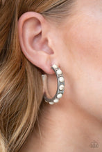 Load image into Gallery viewer, Paparazzi Western Watering Hole White Hoop Earrings
