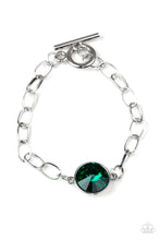 Load image into Gallery viewer, Paparazzi All Aglitter Emerald Green Toggle Clasp Bracelet
