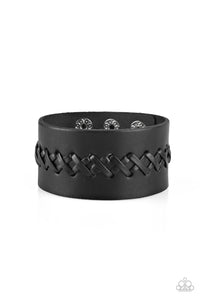 Paparazzi Be a Sport Black Urban Leather Bracelet