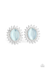 Load image into Gallery viewer, Hey There, Gorgeous Blue Moonstone and Rhinestone Post Earrings
