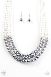 Paparazzi - Lady in Waiting - Silver and White Pearl Necklace Blockbuster