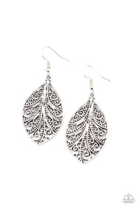 Paparazzi One Vine Day Silver Vine- Like Filigree Earrings