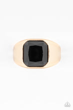 Load image into Gallery viewer, Going Pro - Black and Gold Men&#39;s Ring - Paparazzi
