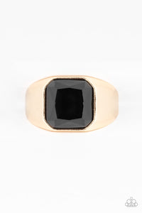 Going Pro - Black and Gold Men's Ring - Paparazzi