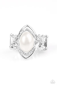 Paparazzi Positively Posh White Pearl and Rhinestone Ring