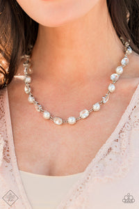 Go-Getter Gleam - White Rhinestone Necklace Paparazzi