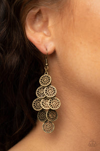 Blushing Blooms - Brass Earrings Paparazzi