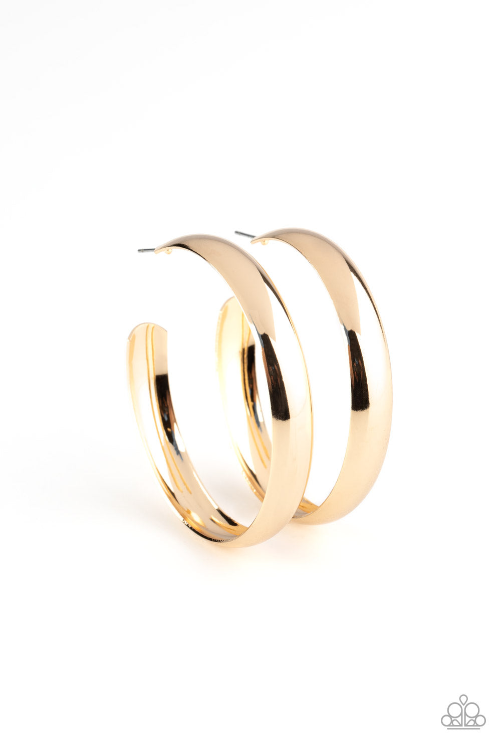 Paparazzi - Kick Em To The CURVE - Gold Hoop Earrings