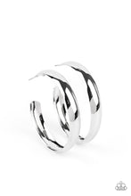 Load image into Gallery viewer, Kick Em To The CURVE - Silver Hoop Earrings 2.25&quot; Paparazzi
