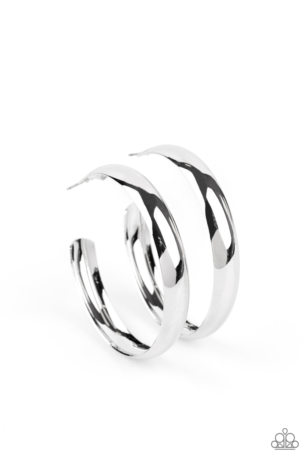 Kick Em To The CURVE - Silver Hoop Earrings 2.25