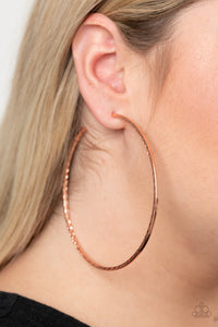 Paparazzi Diamondback Diva - Copper Hoop Earrings