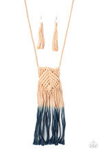 Load image into Gallery viewer, Paparazzi Look At MACRAME Now - Blue Macrame Long Necklace.
