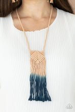 Load image into Gallery viewer, Paparazzi Look At MACRAME Now - Blue Macrame Long Necklace.
