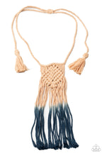 Load image into Gallery viewer, Paparazzi Look At MACRAME Now - Blue Macrame Long Necklace.
