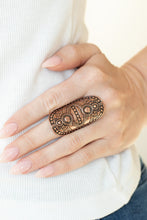 Load image into Gallery viewer, Paparazzi Tiki Trail - Copper Tribal Inspired Ring
