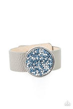 Load image into Gallery viewer, Paparazzi Stellar Escape - Blue Clasp Bracelet with Blue and Hematite Rhinestones
