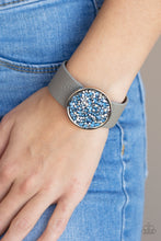 Load image into Gallery viewer, Paparazzi Stellar Escape - Blue Clasp Bracelet with Blue and Hematite Rhinestones
