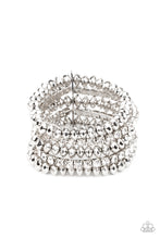 Load image into Gallery viewer, Paparazzi Best of LUXE - White Rhinestone Bracelet that Coil Wraps - Life of the Party -0321
