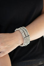 Load image into Gallery viewer, Paparazzi Best of LUXE - White Rhinestone Bracelet that Coil Wraps - Life of the Party -0321
