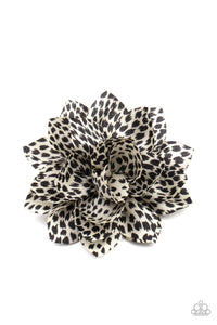 Paparazzi - Deep In The Jungle - White Animal Print Hair Clip