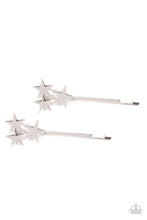 Load image into Gallery viewer, Suddenly Starstruck - Silver Stars Bobby Pins - Paparazzi - Hair Accessories
