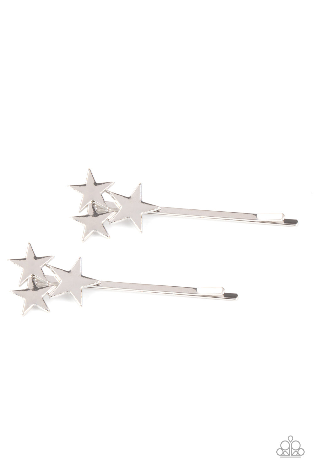 Suddenly Starstruck - Silver Stars Bobby Pins - Paparazzi - Hair Accessories