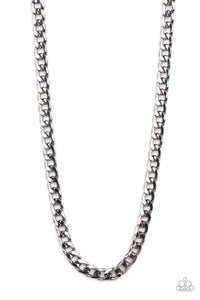 Knockout Champ - Black Necklace - Men's Urban Necklace - Paparazzi