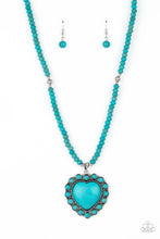 Load image into Gallery viewer, Paparazzi - A Heart Of Stone - Blue Turquoise Heart Shaped Pendant Necklace - LOP May 2021
