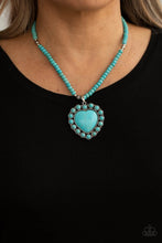 Load image into Gallery viewer, Paparazzi - A Heart Of Stone - Blue Turquoise Heart Shaped Pendant Necklace - LOP May 2021
