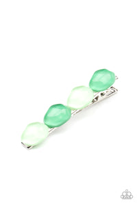 Paparazzi - Bubbly Reflections - Green Hair Clip