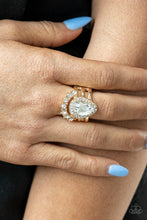 Load image into Gallery viewer, Paparazzi - Elegantly Cosmopolitan - Gold Rhinestone Ring
