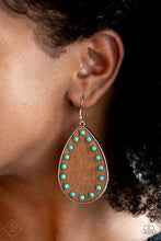 Load image into Gallery viewer, Paparazzi - Rustic Refuge - Blue and Wood Earrings - Fashion Fix Simply Santa Fe
