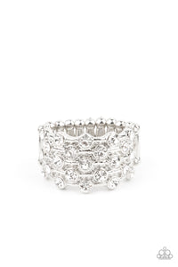 Paparazzi - Metro Motivation - White Rhinestone Ring