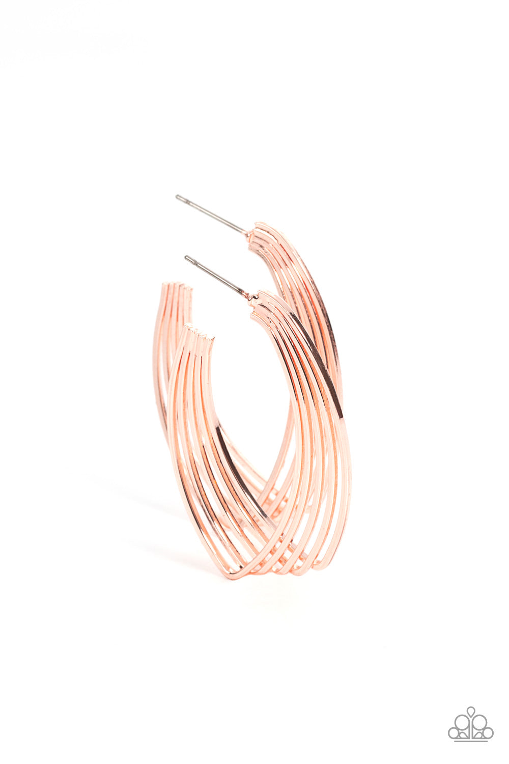 Industrial Illusion - Rose Gold Hoop Earrings - Paparazzi