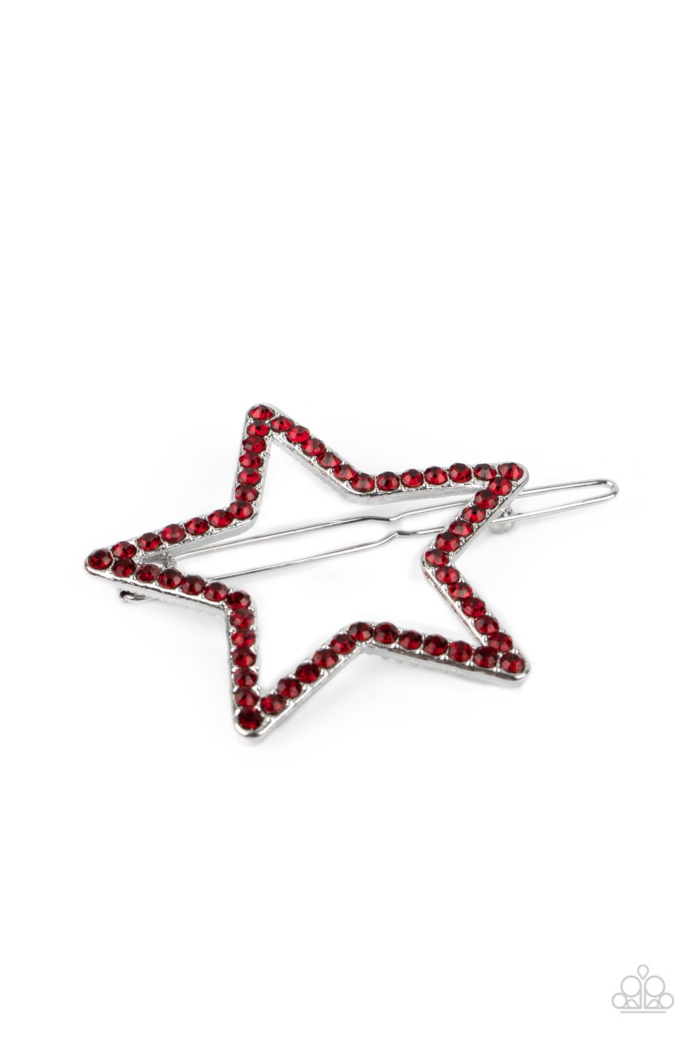 Paparazzi - Stellar Standout - Red Rhinestone Star Hair Clip