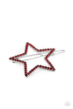 Load image into Gallery viewer, Paparazzi - Stellar Standout - Red Rhinestone Star Hair Clip
