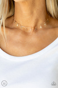 Paparazzi - Little Miss Americana - Gold Chocker Necklace