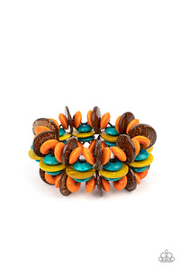 Paparazzi - Caribbean Canopy - Multicolor Wood Bracelet