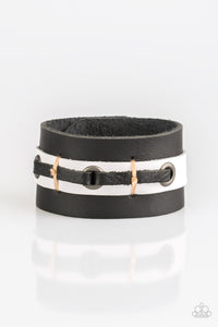 Paparazzi Bear Lake Black Urban Leather Bracelet