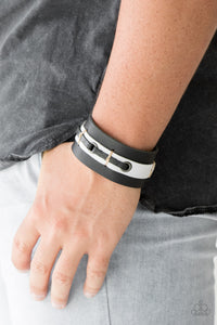 Paparazzi Bear Lake Black Urban Leather Bracelet