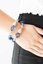 Load image into Gallery viewer, Paparazzi Downtown Dazzle Blue Stretch Bracelet
