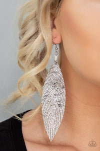 Feather Fantasy - Multi Shimmery Metallic Finish Earrings